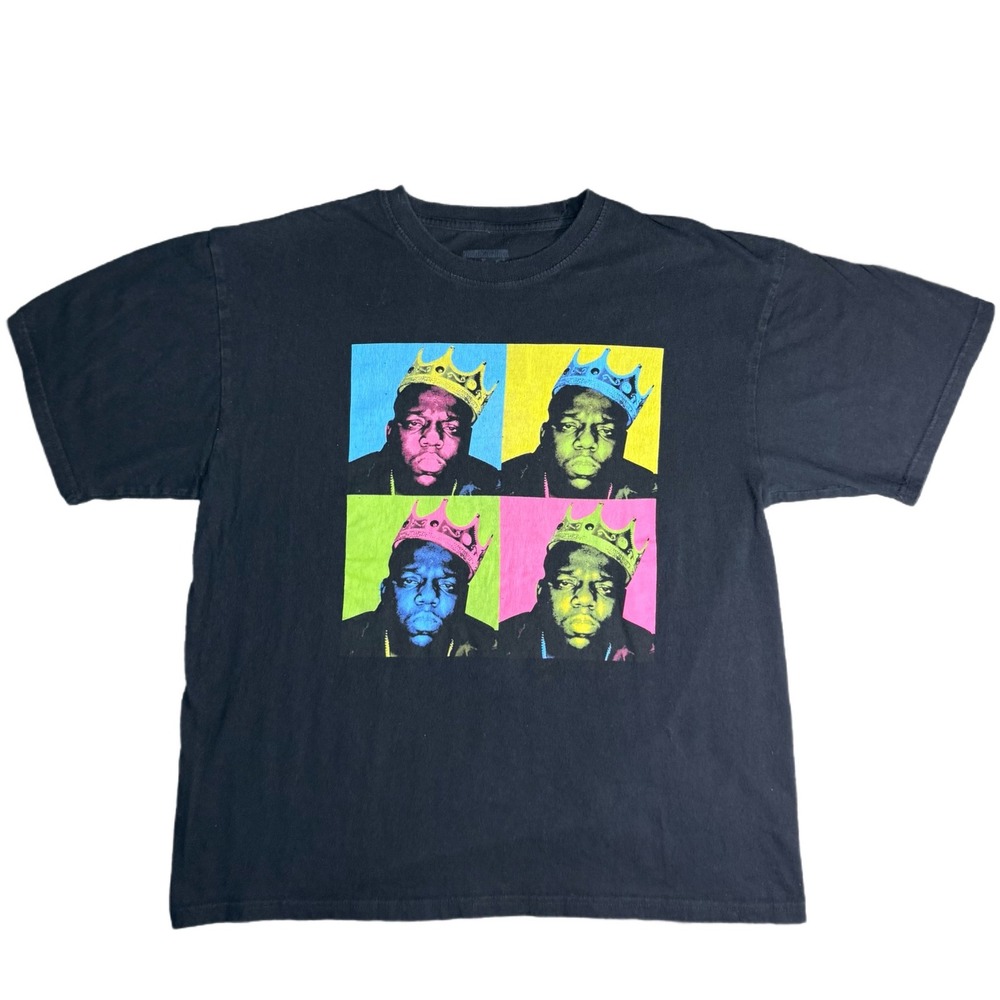 Notorious B.I.G. Pop Art Crown Tee Men's XL Vintage‎ Style Hip Hop Graphic Shirt
